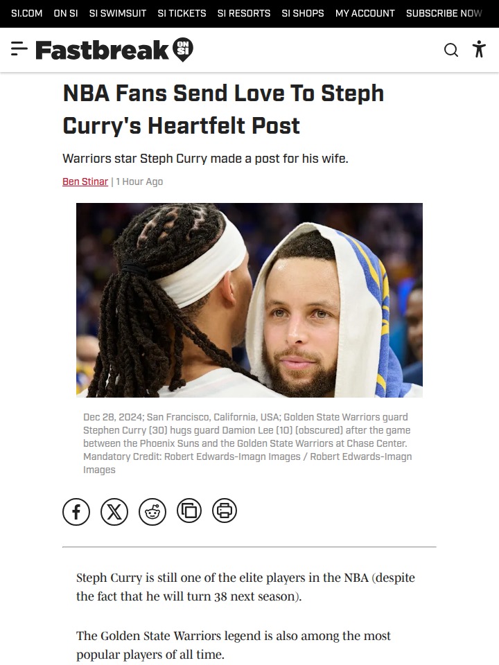 Steph Curry's Heartfelt IG Post Melts Dubs Nation