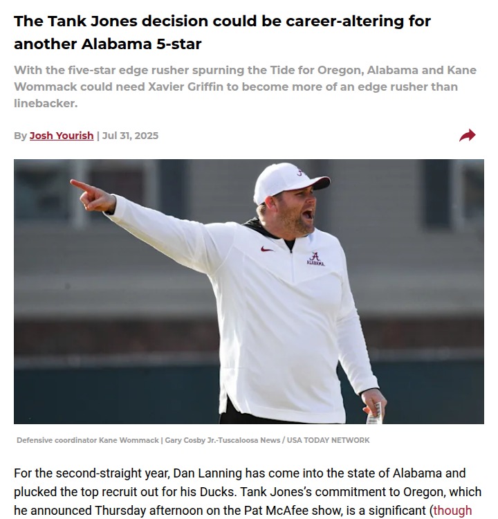 How Tank Jones’s move shakes up Alabama football