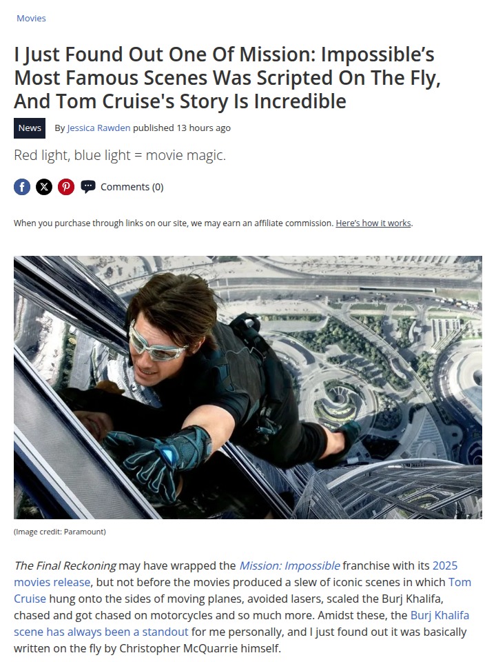 Tom Cruise’s Burj Khalifa Scene Was Improv?! 😱