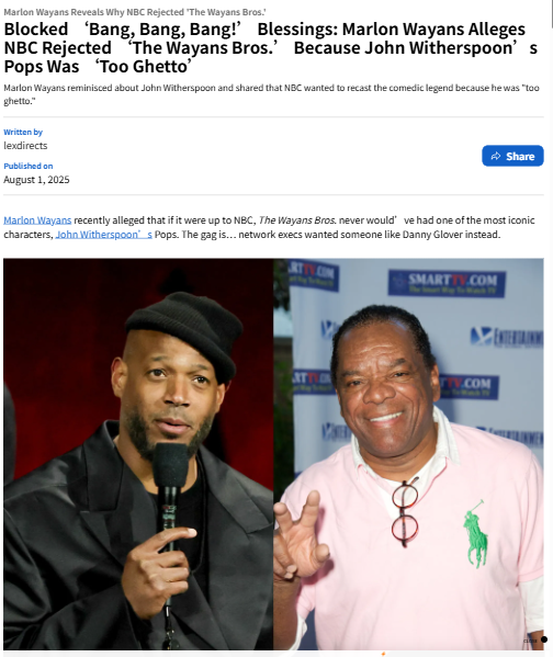 Wayans Bros Drama: NBC Said Pops Was 'Too Ghetto' 😳