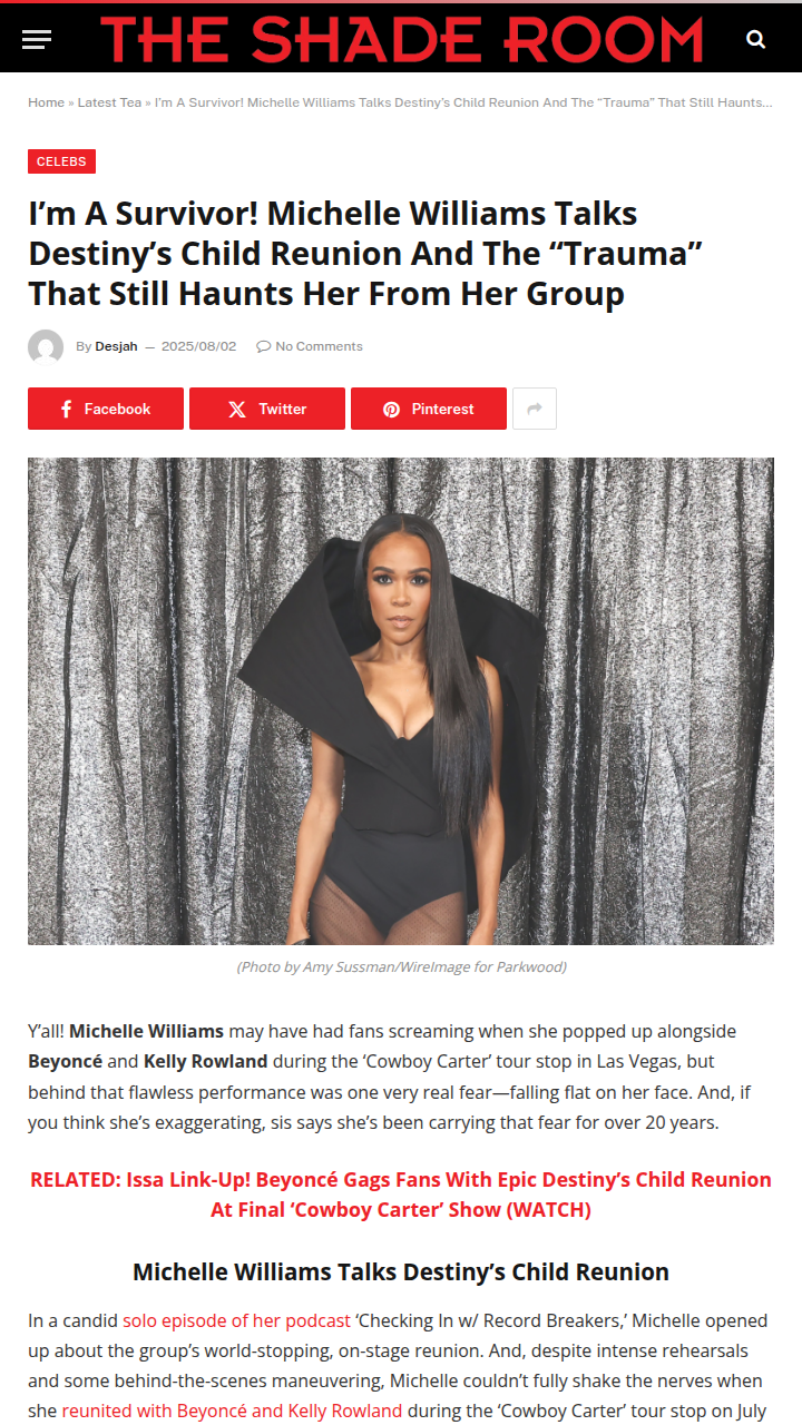 Michelle Williams’ DC3 Trauma Resurfaces 😳