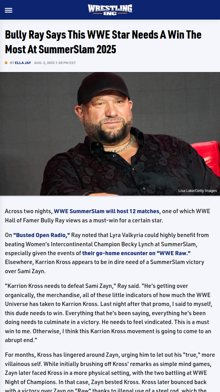 Karrion Kross vs Sami Zayn: Must-Win at SummerSlam?