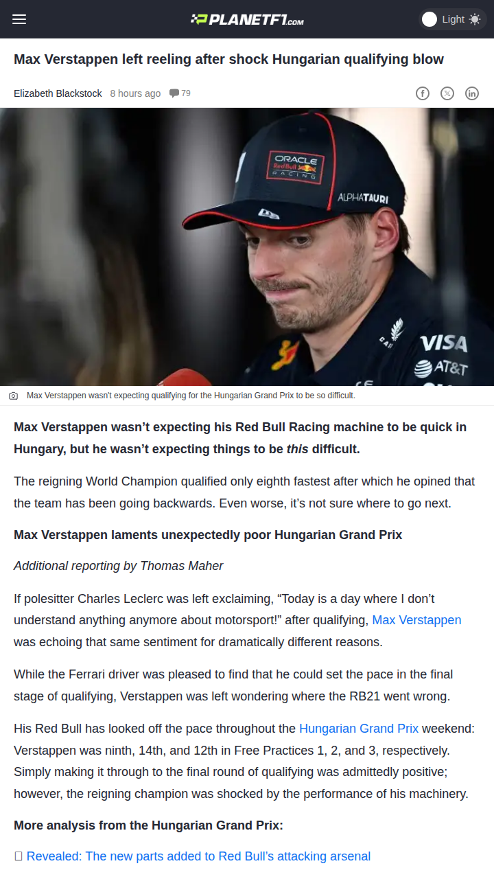 Hungarian GP: Verstappen's Quali Shock