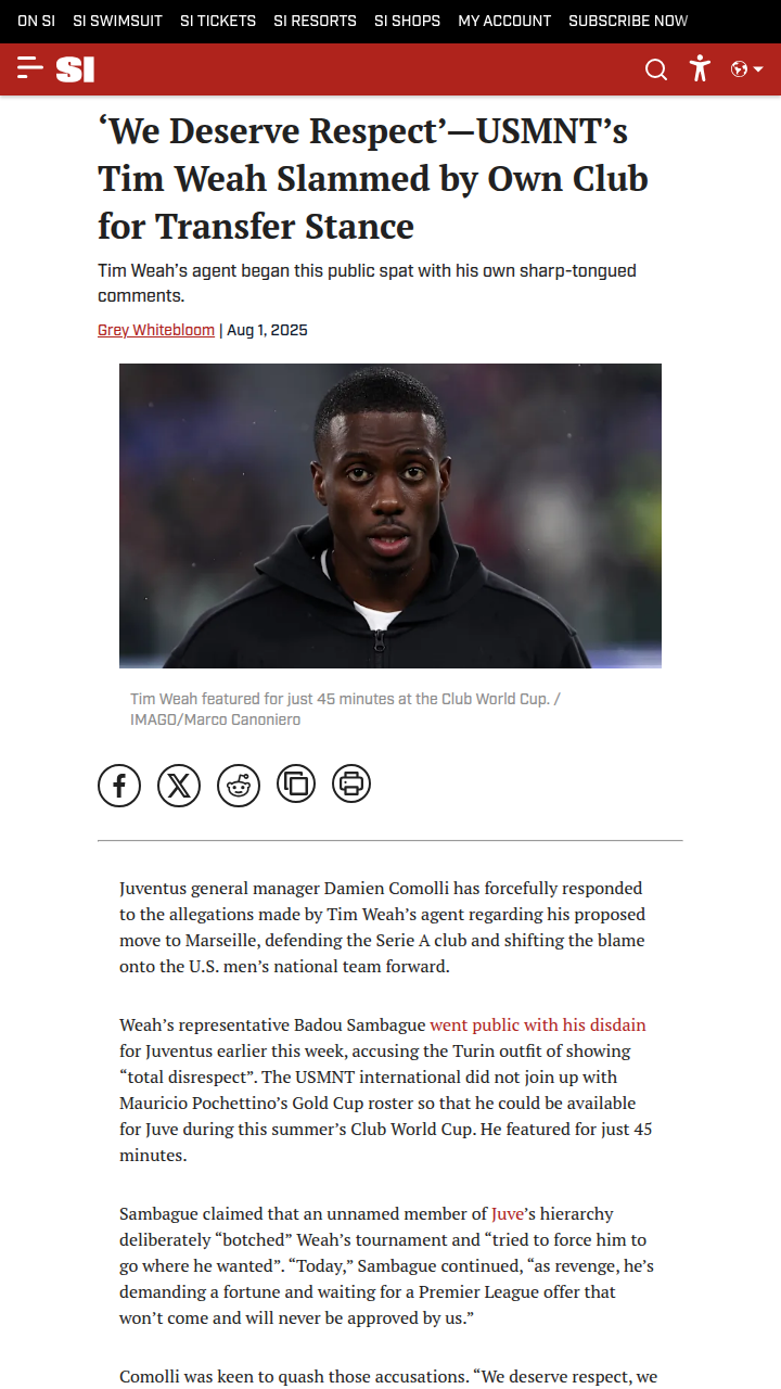 Weah’s Juve Drama: Respect or Transfer Trouble?