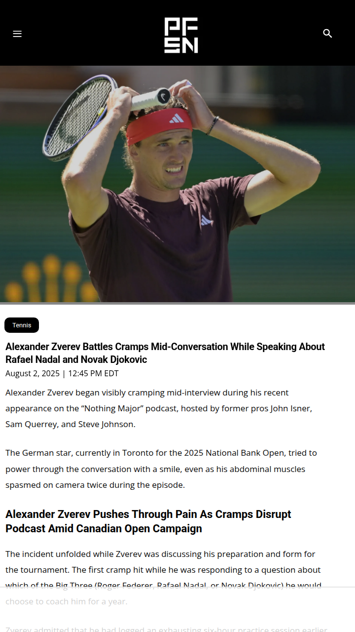 Zverev Powers Through Cramps in Toronto