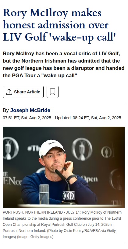 Rory’s Wake-Up Call: PGA vs LIV Rivalry