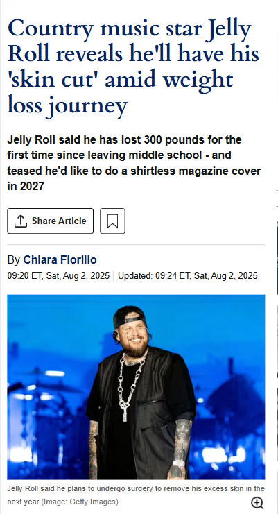 Jelly Roll’s Wild Weight Loss Reveal