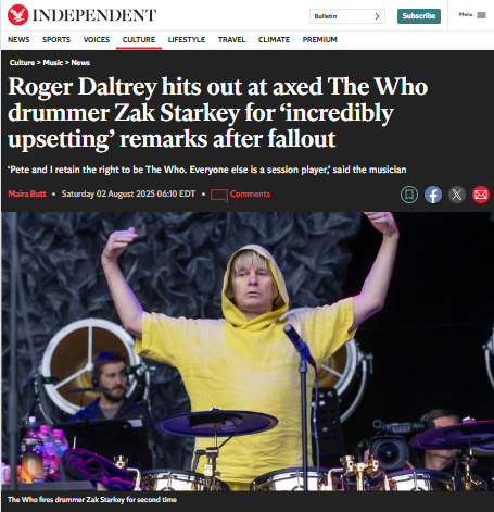 Roger Daltrey vs Zak Starkey: Who’s to Blame? 🥁