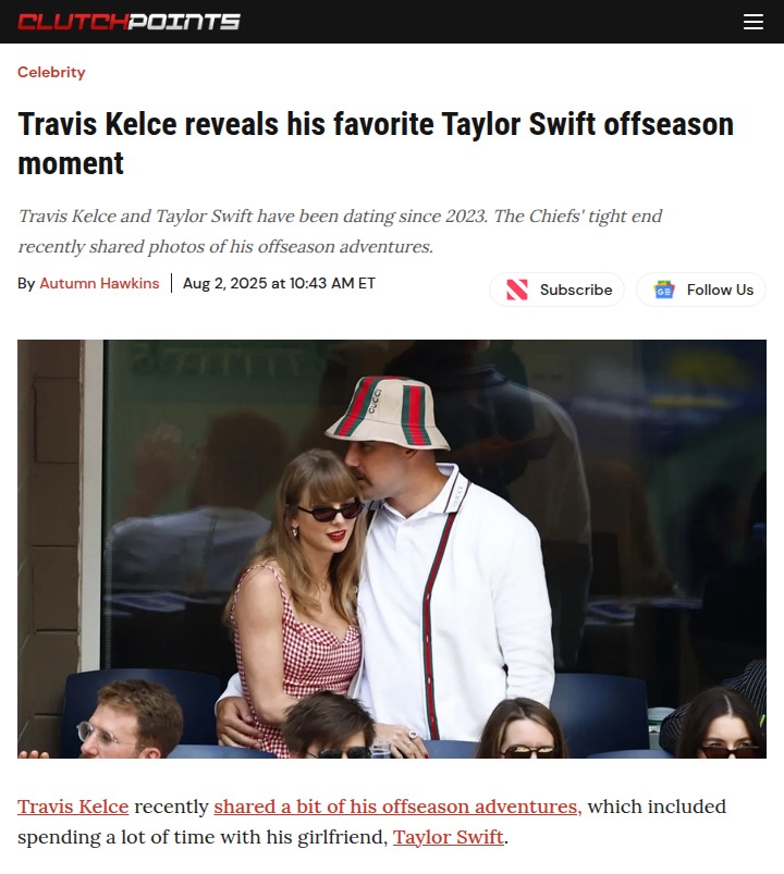 Kelce Calls Taylor a '20/20' in Offseason 🏈