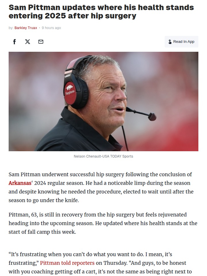 Sam Pittman’s comeback fires up Razorbacks fans