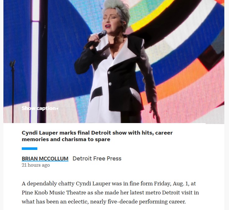 Cyndi Lauper’s Detroit farewell: Pure magic