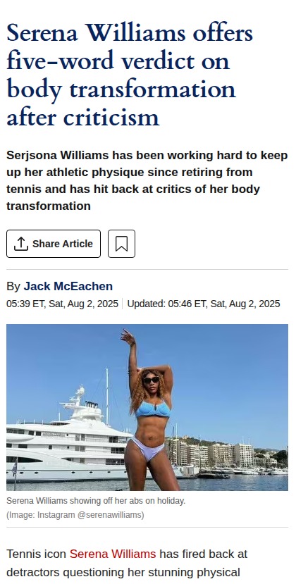 Serena Williams Claps Back at Body Critics
