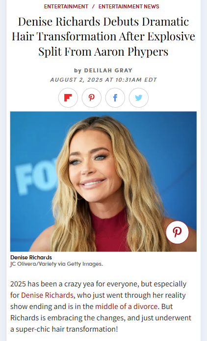 Denise Richards’ Bronde Glow-Up Post-Split