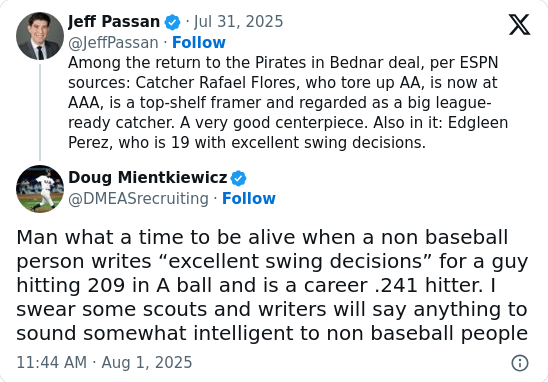 Mets Vet Claps Back at Passan's Yankees-Pirates Take