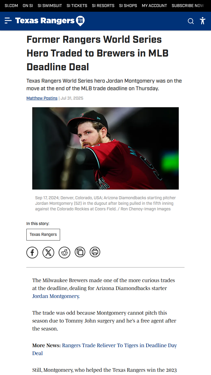 Monty Moves: Brewers’ Deadline Gamble