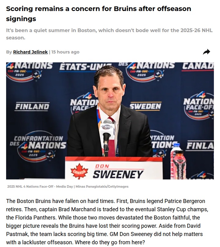 Bruins face big scoring test this season