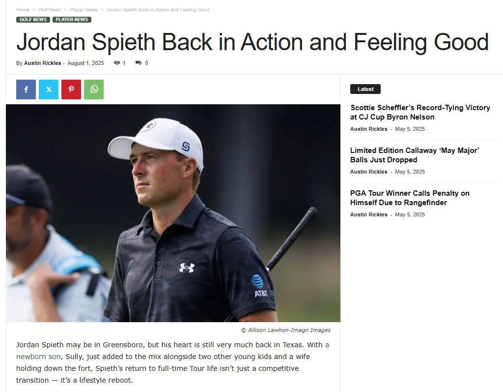 Spieth’s FedExCup Push: Dad Life, Big Putts