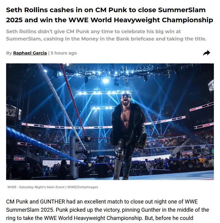 Rollins Steals the Show at SummerSlam 2025
