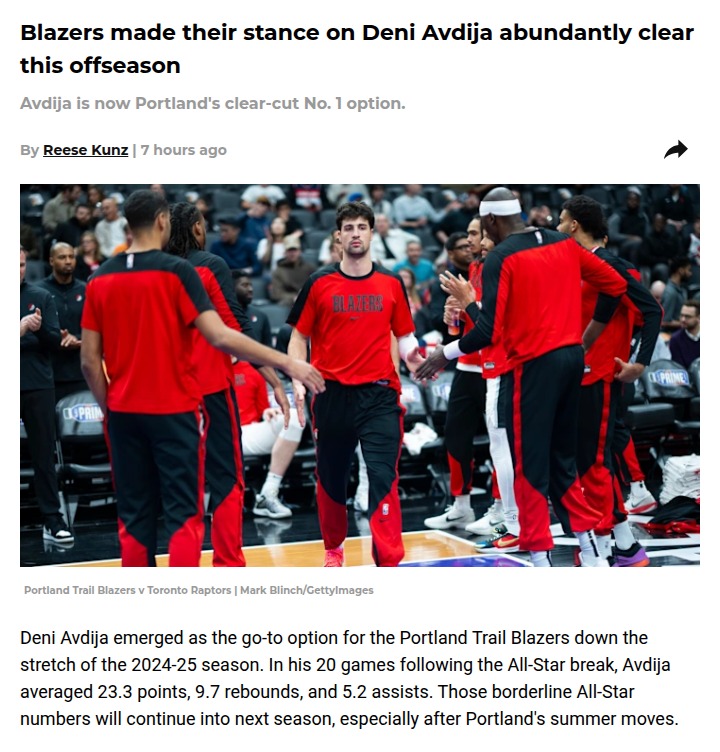 Blazers put their trust in Deni Avdija