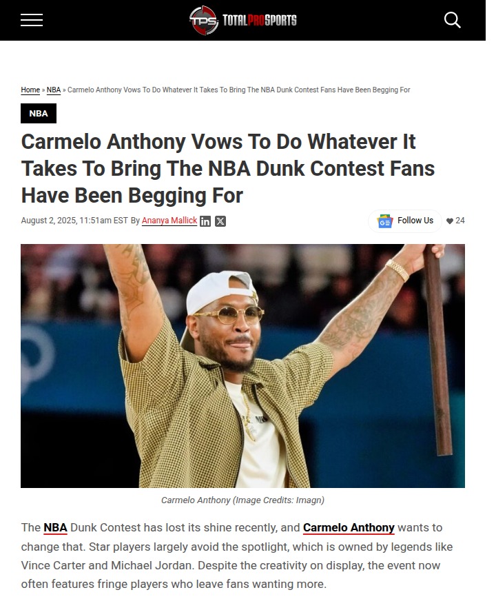 Can Melo Bring Back Dunk Contest Magic?