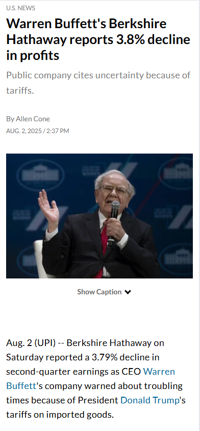 Buffett’s Berkshire Feels the Tariff Pinch