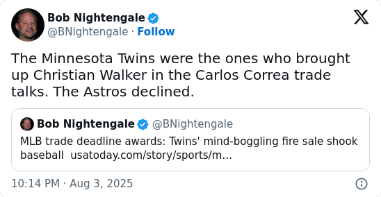 Twins-Astros Trade: Correa Returns, Walker Rumors Clarified