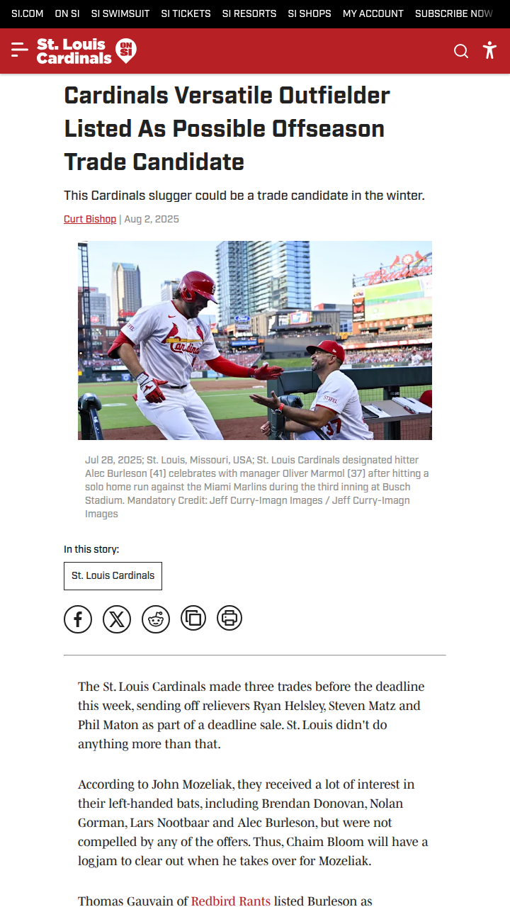 Cardinals’ outfield logjam could shake up offseason