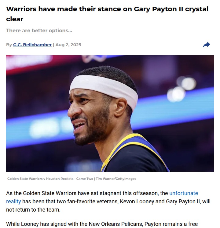Warriors signal a new era without Payton II