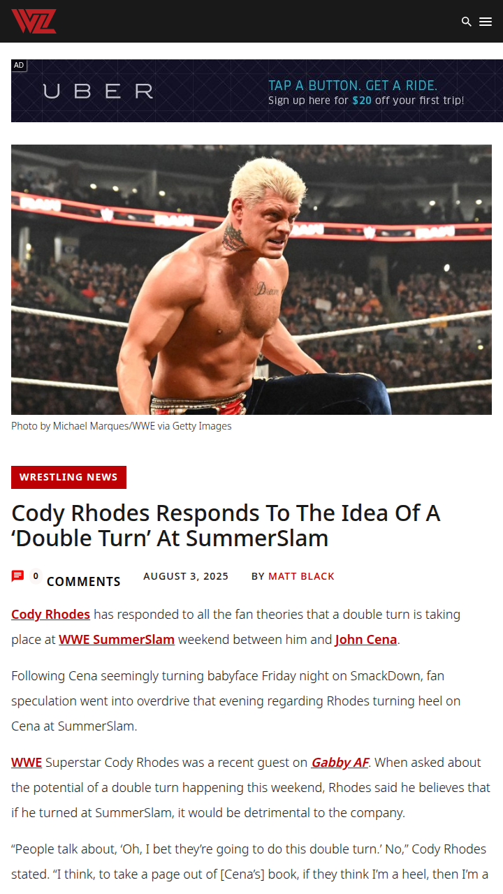 Cody Rhodes Shuts Down Double Turn Rumors