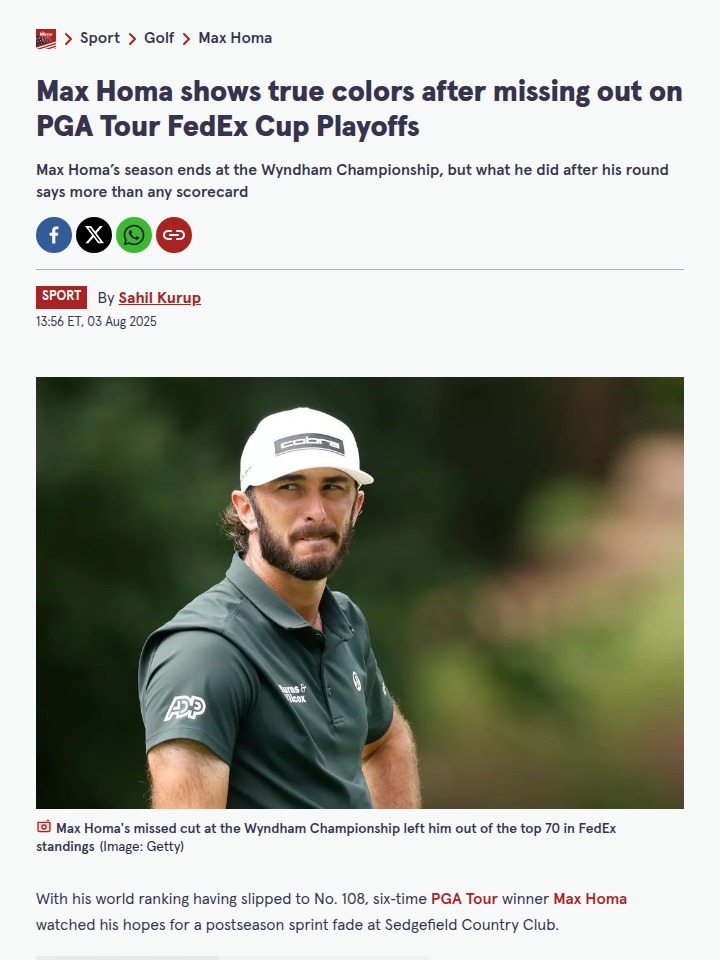 Homa’s Heart Shines After Wyndham Miss