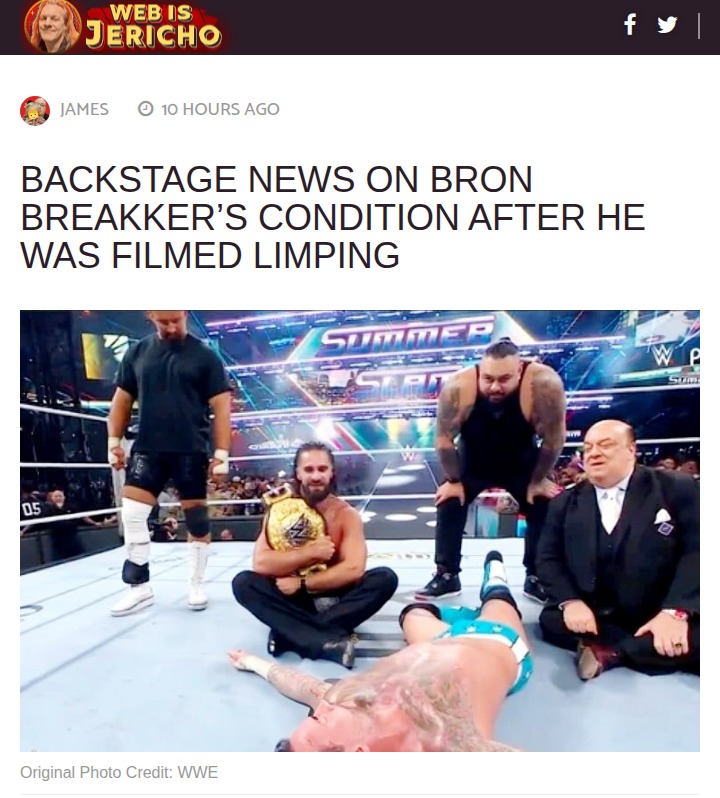 Bron Breakker Injury Scare at SummerSlam