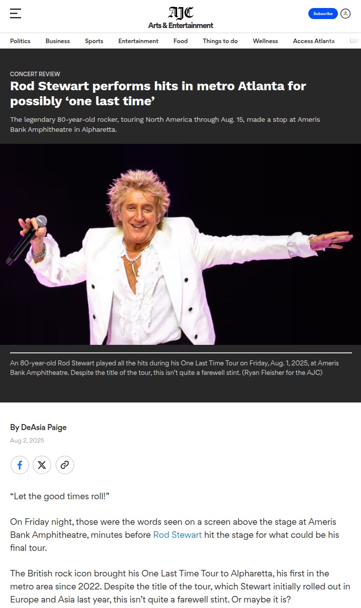 Rod Stewart rocks Alpharetta with timeless hits