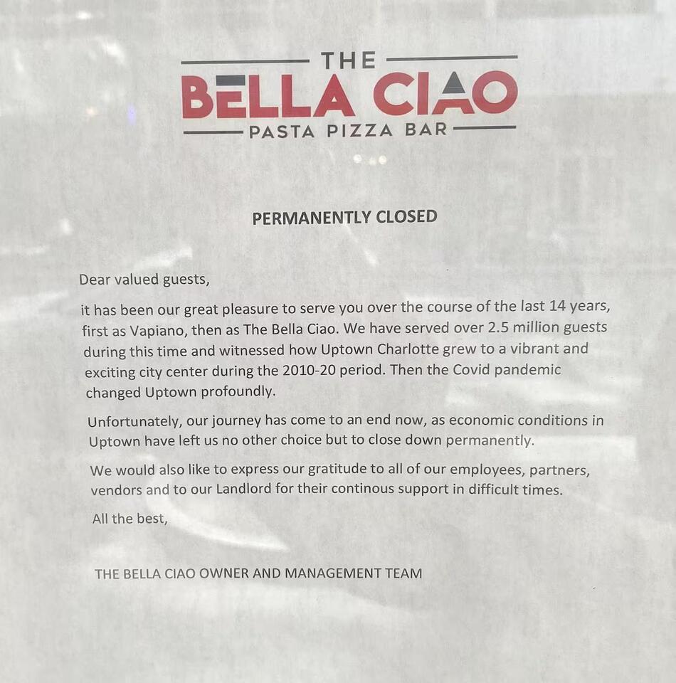 Charlotte says goodbye to Bella Ciao