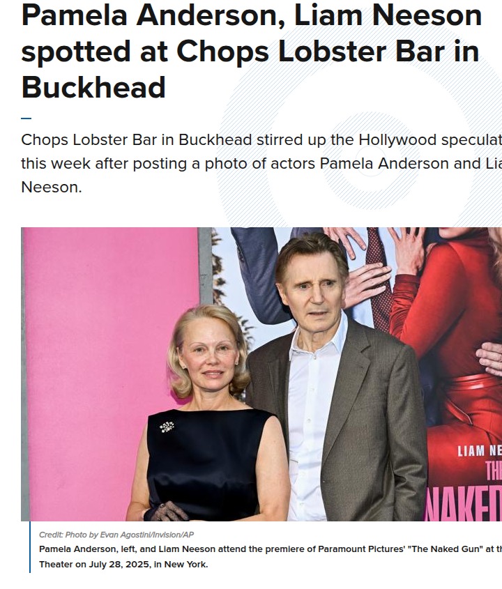 Pamela Anderson & Liam Neeson spark buzz in Buckhead