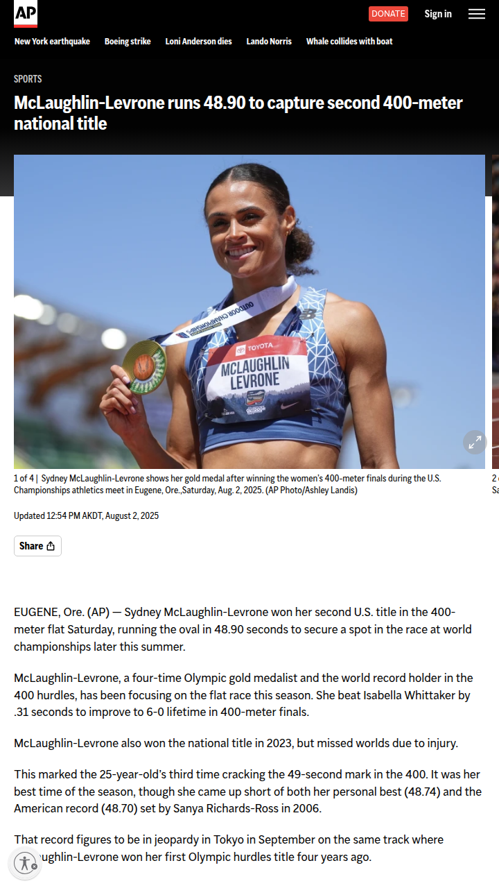 McLaughlin-Levrone Eyes Sanya’s 400m Record