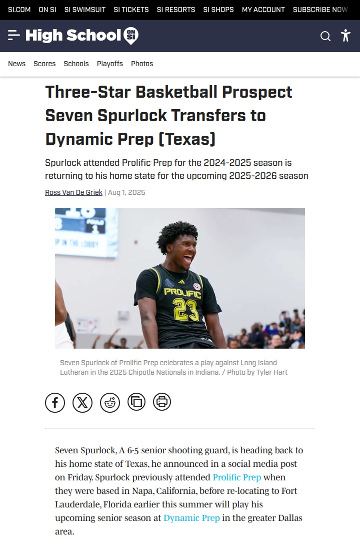 Seven Spurlock returns home to Dallas hoops