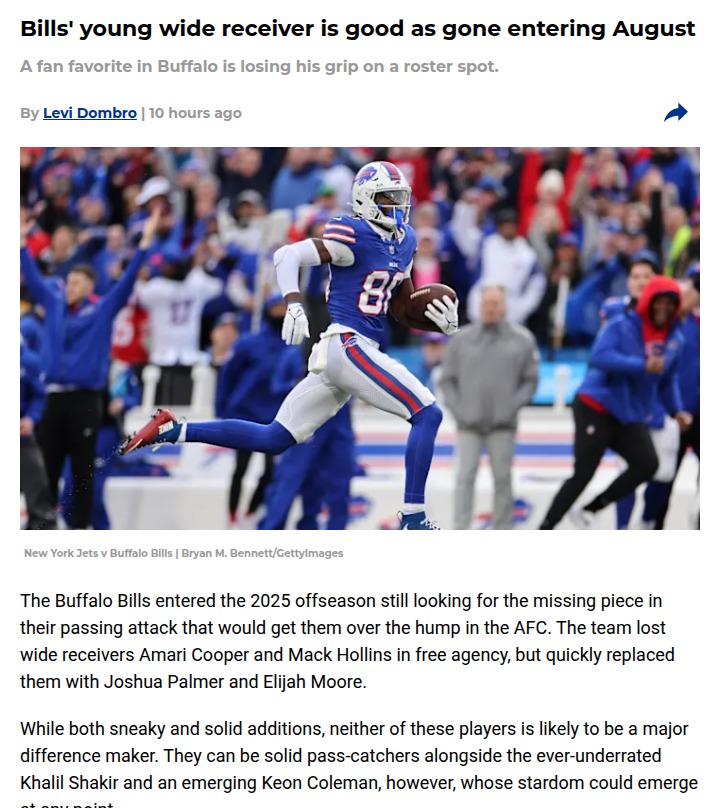 Buffalo’s WR battle heats up in August