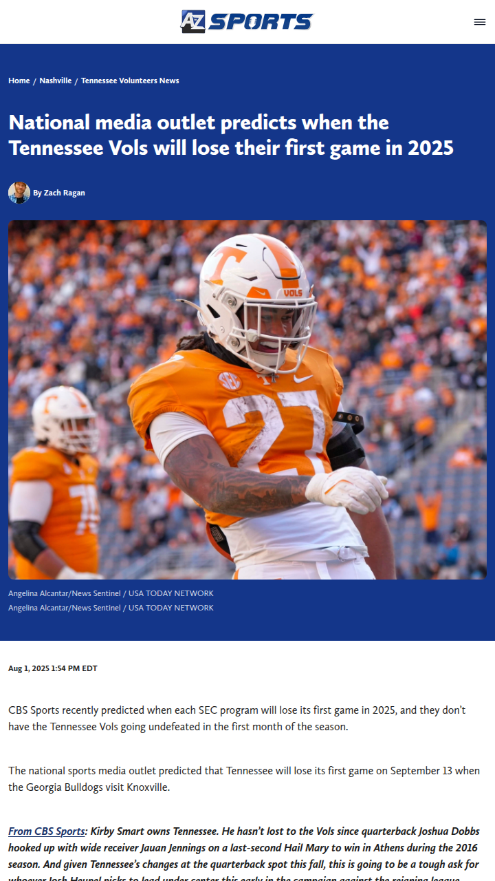 Tennessee’s shot at Georgia could shake up the season