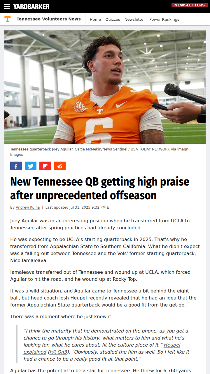 Tennessee’s new QB is turning heads fast