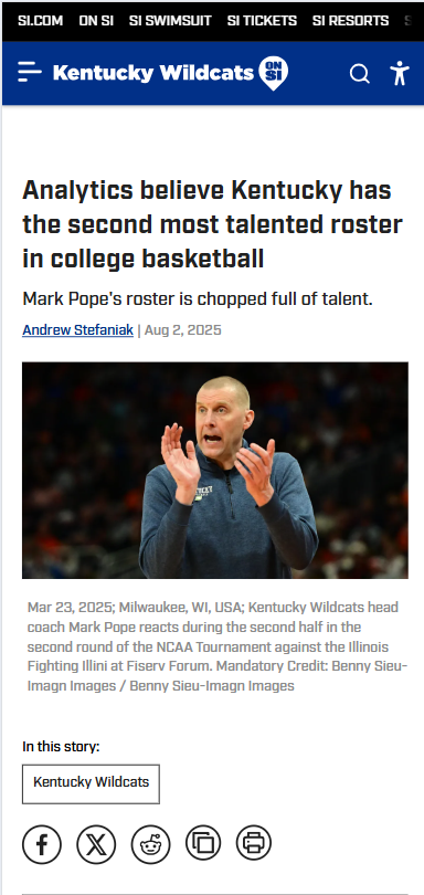 Kentucky’s roster could outshine Duke this year
