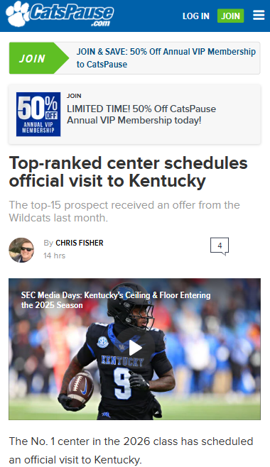 Wildcats Eye Top Center: Diane's Big Visit