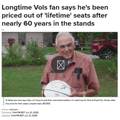 Vols tradition hits a wall as ticket prices soar