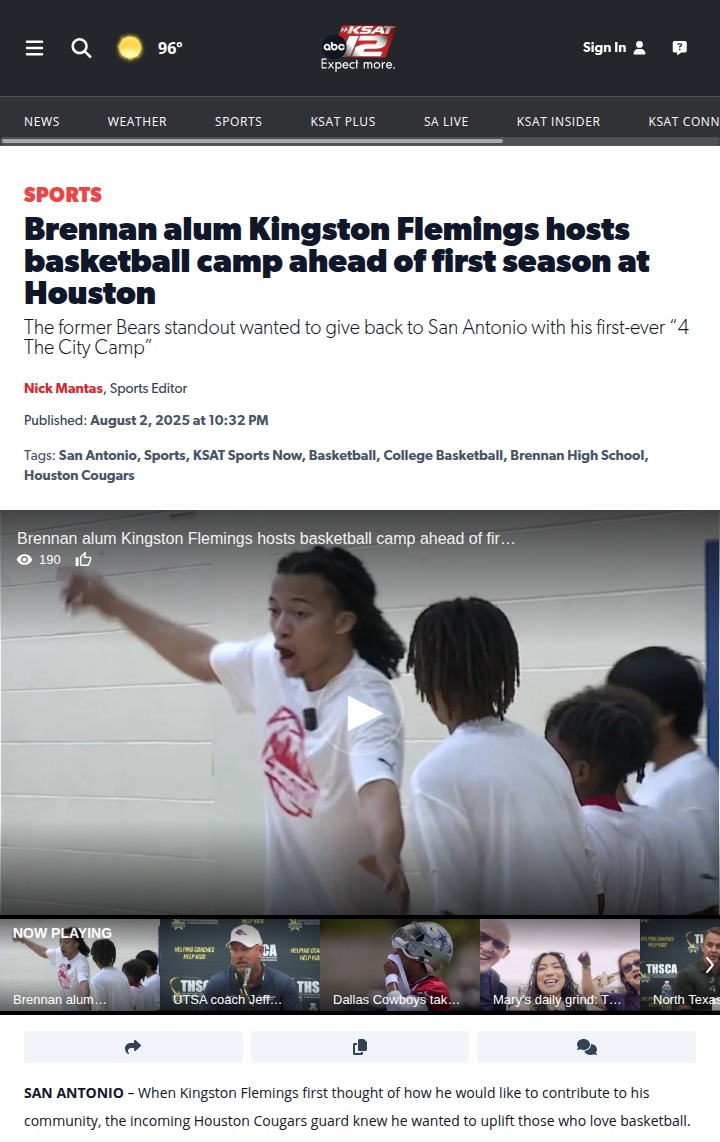 San Antonio’s Kingston Flemings gives back