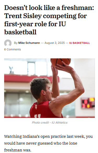 Trent Sisley’s big impact for IU hoops