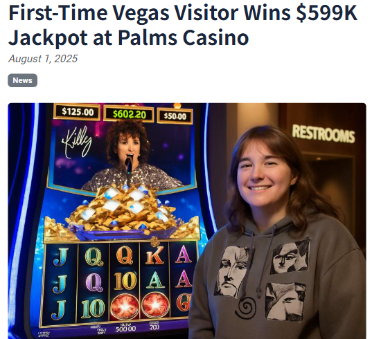Vegas newcomer hits $599K jackpot on $5 spin
