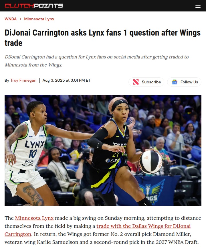 DiJonai Carrington’s big Lynx debut sparks buzz