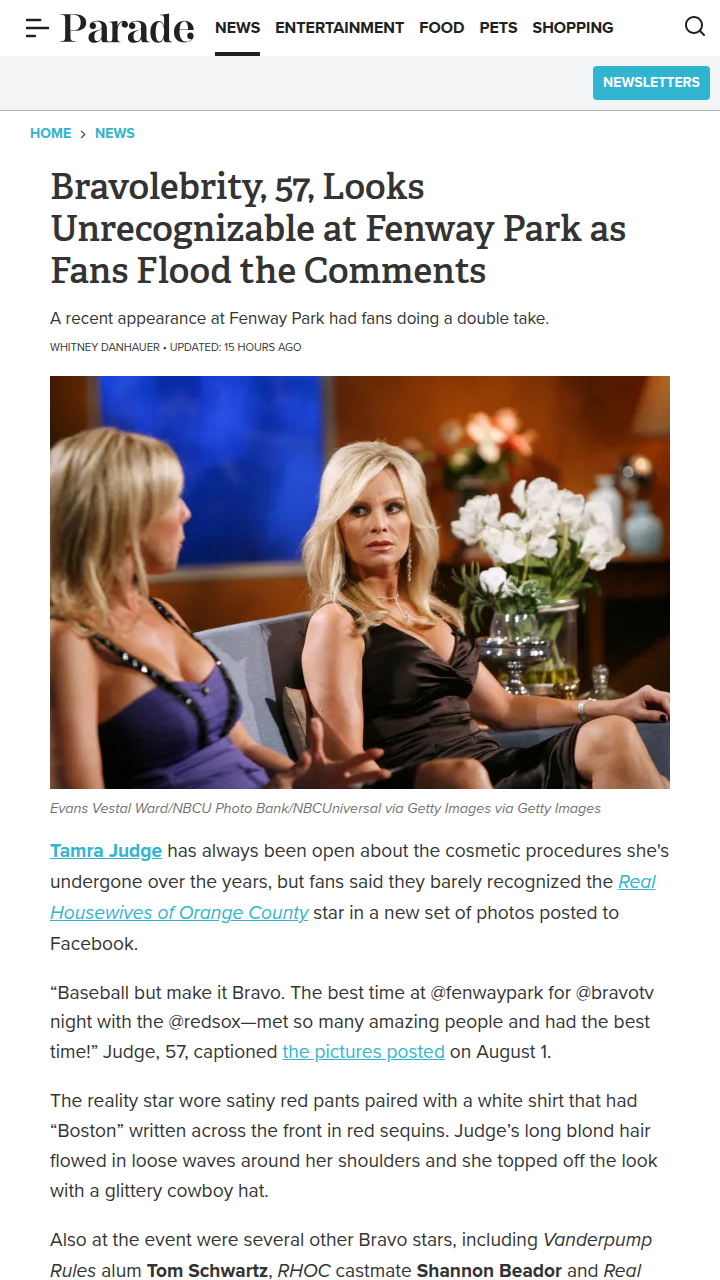 Tamra Judge’s Fenway Park Look Shocks Fans 😱