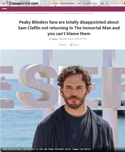 Sam Claflin OUT of Peaky Blinders Movie?! 😱