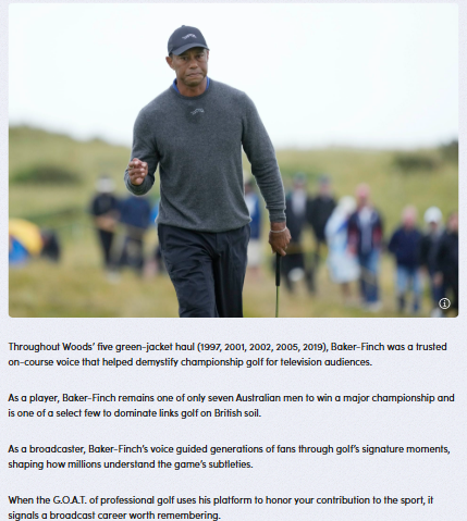 Tiger Woods’ Shoutout to Ian Baker-Finch 🏌️