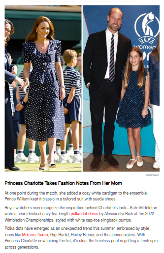 Charlotte’s Polka Dot Dress Is Total Kate Vibes